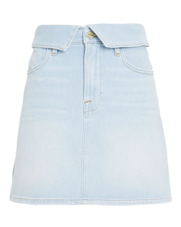 Le High Mini Foldover Socco Denim Skirt