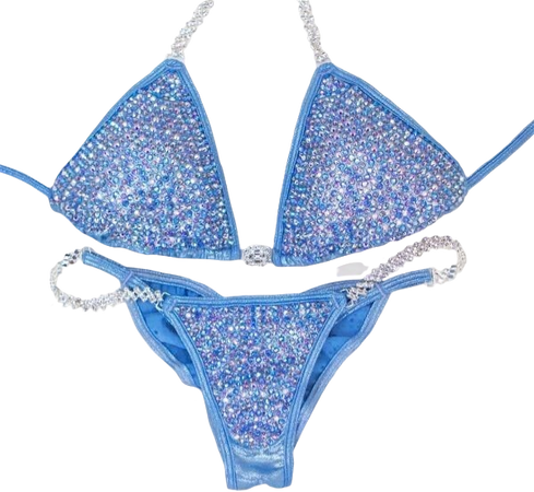 blue rhinestone bikini
