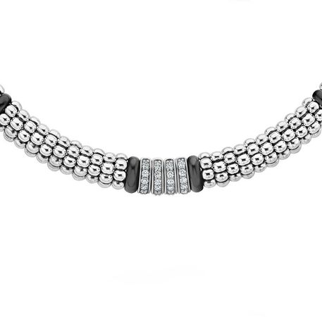 Black Caviar Diamond Rope Necklace