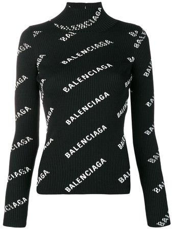 Balenciaga Alllover Logo Open Back Sweater - Farfetch
