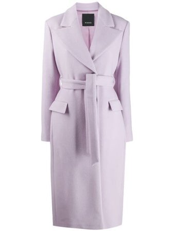 Pinko Belted Long Coat 1N12JH8053Y09 Purple | Farfetch