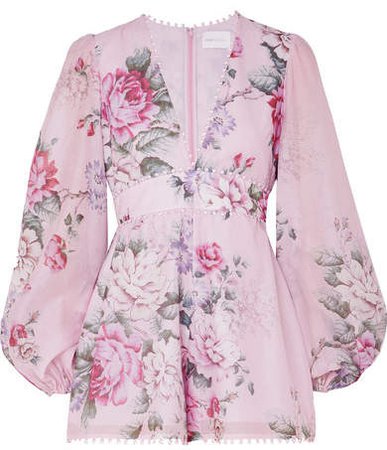 alice McCALL One By One Floral-print Cotton And Silk-blend Playsuit ...