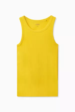 FITTED TANK TOP - Yellow - Tops - COS