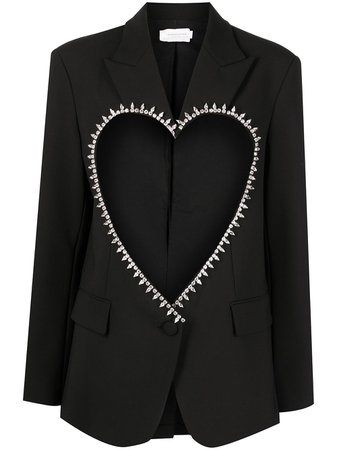 Shop AREA heart cut-detail blazer with Express Delivery - FARFETCH