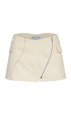 Osoyo Zipped Denim Mini Skirt By Aya Muse | Moda Operandi