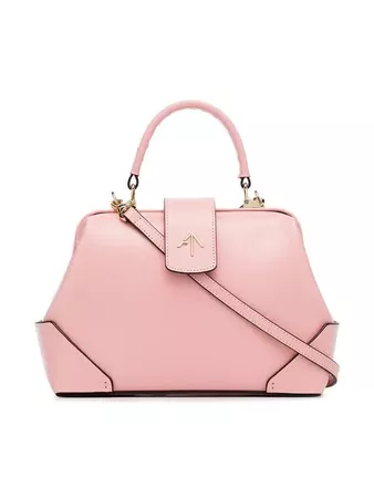 Manu Atelier Bubblegum Pink Frame Leather cross-body Bag - Farfetch