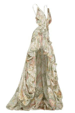 floral slit gown