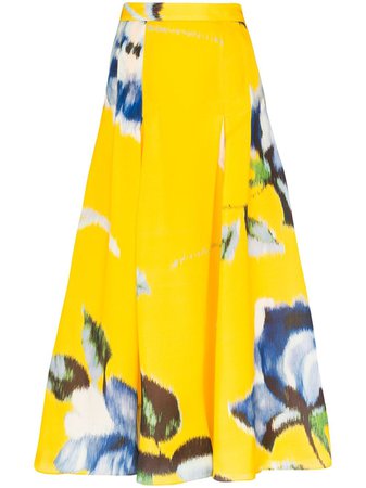 Carolina Herrera Floral Print Midi Skirt - Farfetch