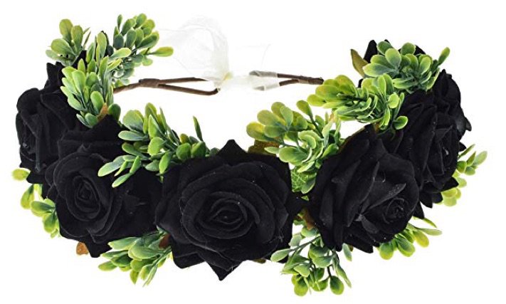 black and green flower crown