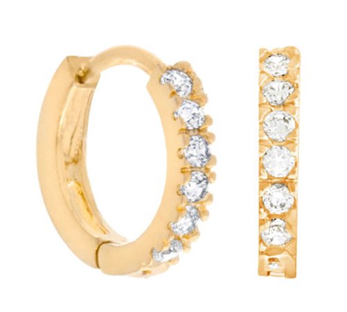 Gold Diamond Hoop Earrings
