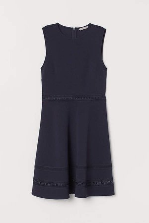 Dress with Lace Bands - Blue