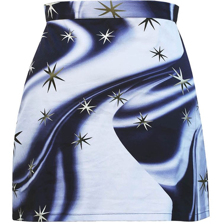 marble blue & black marble star skirt