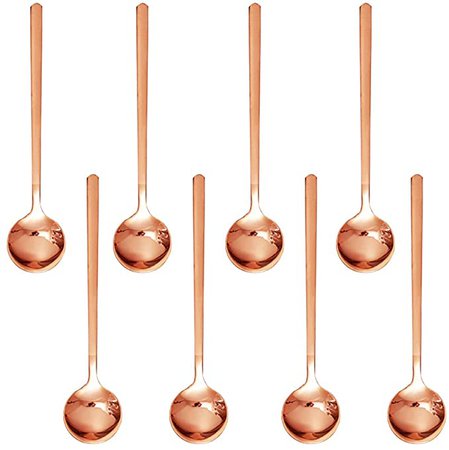Pack of 8, Rose Gold Plated Stainless Steel Espresso Spoons, findTop Mini Teaspoons Set for Coffee Sugar Dessert Cake Ice Cream Soup Antipasto Cappuccino, 5.3 Inch: Amazon.ca: Home & Kitchen