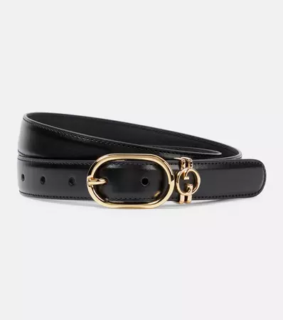 GG Leather Belt in Black - Gucci | Mytheresa