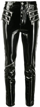 patent skinny trousers