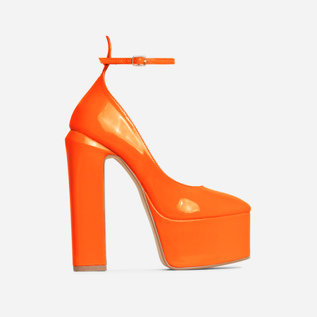 orange closed toe heels