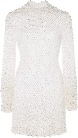 Ralph & Russo Pearl-Embellished Mini Dress Size: 38