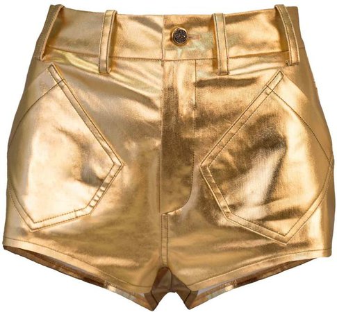 Juliana Herc Golden Denim Shorts