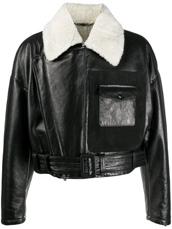 Shop black Dolce & Gabbana contrast-collar aviation-style jacket with Express Delivery - Farfetch