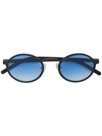 Blyszak black Oval Sunglasses with Ocean Gradient Lenses