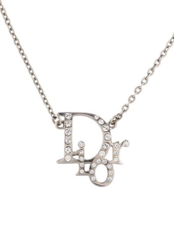 Christian Dior Dior Logo Strass Pendant Necklace - Necklaces - CHR60973 | The RealReal