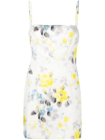 Shop white Blumarine faded floral dress with Express Delivery - Farfetch