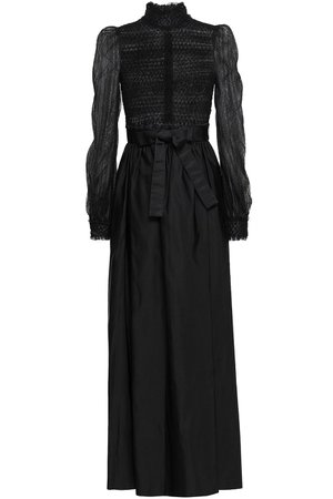 Black Belted lace and duchesse-satin gown | Sale up to 70% off | THE OUTNET | VALENTINO | THE OUTNET