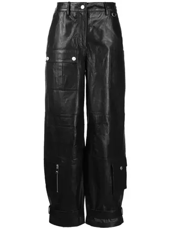 REMAIN wide-leg Leather Trousers - Farfetch