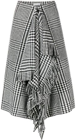 houndstooth asymmetric skirt
