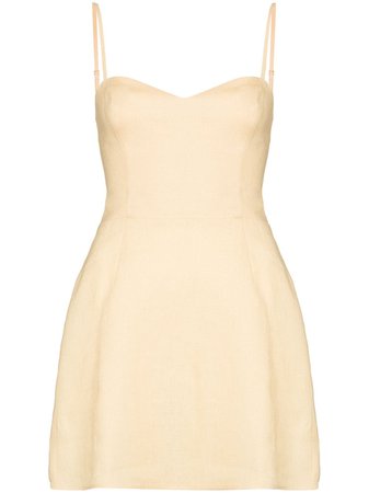 Shop yellow Reformation Roarke sweetheart-neck minidress with Express Delivery - Farfetch