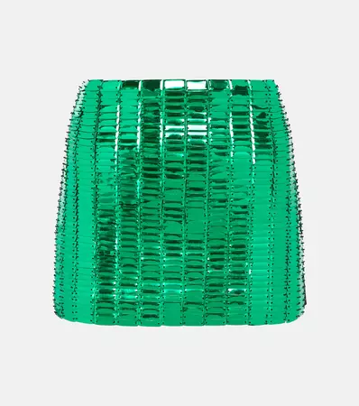 Rue Embellished Miniskirt in Green - The Attico | Mytheresa