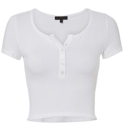 white quarter button shirt crop