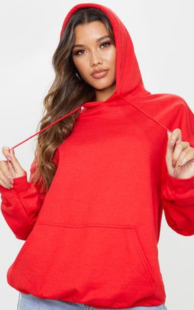 Red Ultimate Oversized Hoodie | Tops | PrettyLittleThing
