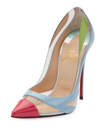 Christian Louboutin Blake is Back Patent/PVC Red Sole Pumps | Neiman Marcus