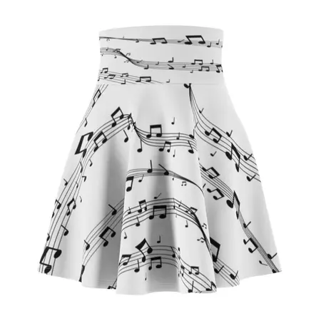Music Note Women's Skater Skirt | Music Gifts Depot