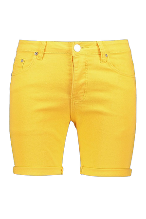 Skinny fit denim Shorts Yellow
