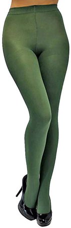 Hunter Green Opaque Stretchy Soft Leotard Tights at Amazon Women’s Clothing store