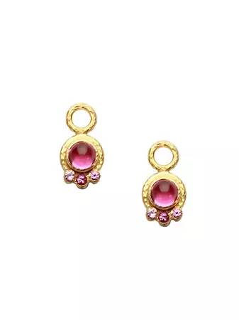 Shop Elizabeth Locke Stone 19K Yellow Gold & Pink Tourmaline Earring Charms | Saks Fifth Avenue