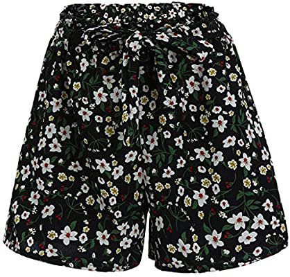 Women Booty Shorts Floral Print Pants Shorts Self Tie Bandage Booty Shorts for Women Summer Beach Short Pants: Amazon.co.uk: Kitchen & Home
