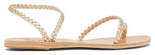 Eleftheria Braided Leather Sandals - Womens - Gold