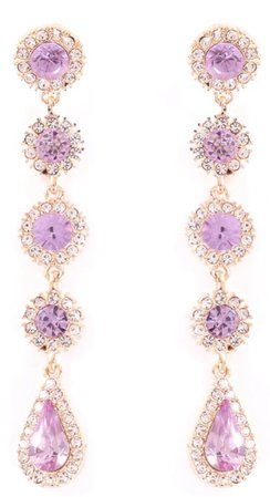 Gold / Purple Dangle Earrings