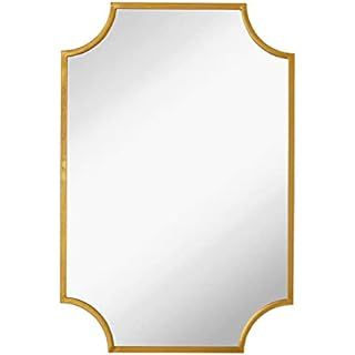 Amazon.com: Hamilton Hills 20" x 30" Classic Gold Framed Rich Framed Top Round Corner Mirror | Thick Arched Top Rich Wall Mirror | Vanity for Bathroom Decor, Bedroom, Living Room | Hangs Horizontal or Vertical : Home & Kitchen