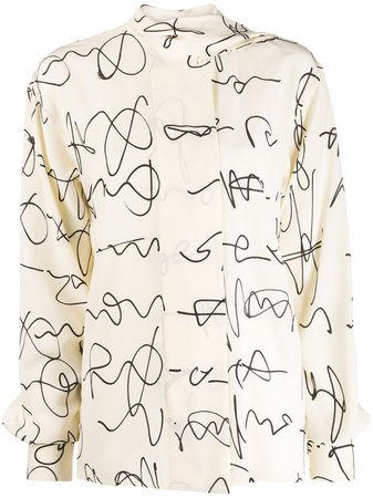 Victoria Beckham, Signature Print Silk Blouse