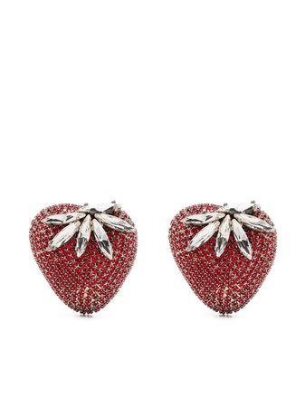 Alessandra Rich crystal-embellished Strawberry Earrings - Farfetch