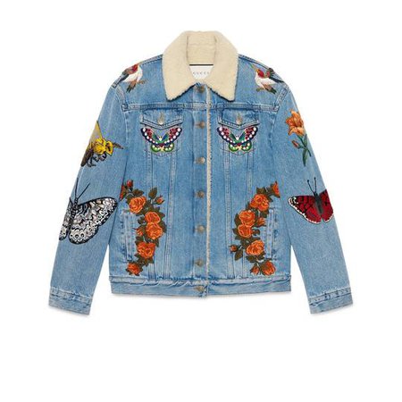 Embroidered denim jacket - Gucci Women's Leather & Casual Jackets 433045XR2274413