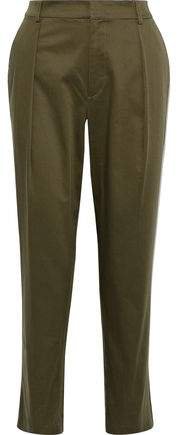 Cotton-blend Sateen Tapered Pants
