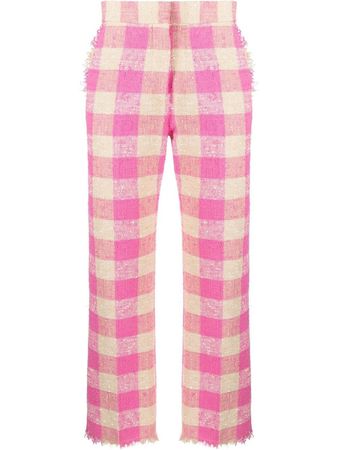 MSGM Gingham Cropped Trousers - Farfetch