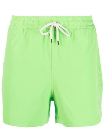 Shop green Polo Ralph Lauren logo drawstring swim shorts with Express Delivery - Farfetch