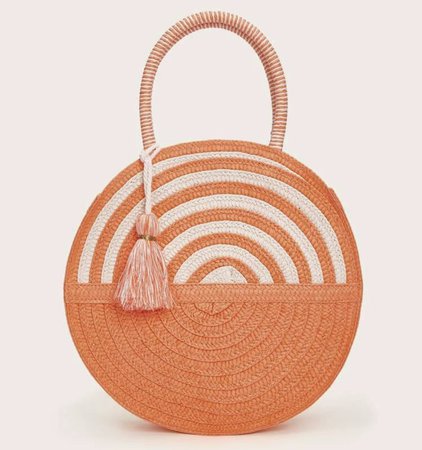 orange straw bag