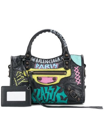 Balenciaga Graffiti Classic City Mini Leather bag $1,935 - Shop SS19 Online - Fast Delivery, Price